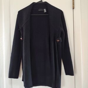 apostrophe black long shrug cardigan